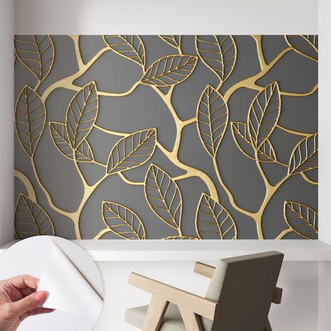 Fotomurale adesivo - parete decorativa - decorazione casa - stile moderno parete - Foglie eleganti 104x70 cm (1/5)