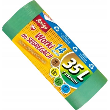 Grüne LDPE-Müllsäcke 35l Amigo