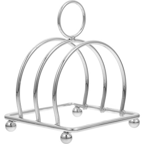 Ensemble de 2 grille-pains en acier inoxydable pour 3 tranches, de style anglais, pour servir du pain et des toasts.-AquaForge (1/4)