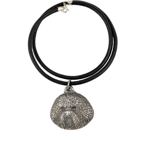 Bichón Frisé, perro de Tenerife - collar para perros, colgante bañado en plata para amantes de los perros, joyería única de Art-Dog (1/5)