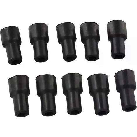 10 Stück Zündkerzenkappen, schwarze Gummistecker, Zündspulensteckerspitzenabdeckungen, Gummischutzhüllen für Zündspulen (1/4)