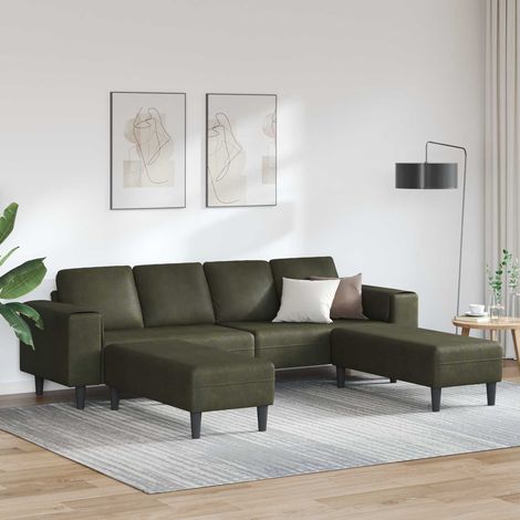 Wohnzimmer Couch 3 pcs Olivegrün