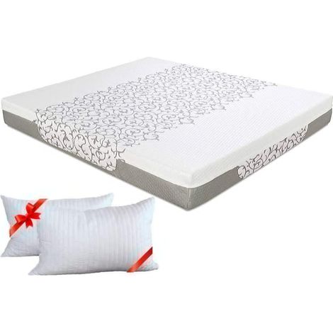 EVERGREENWEB - Materasso alto 20 cm 140x195 Memory Foam Ortopedico MASSAGGIANTE Rivestimento SFODERABILE Lavabile Tessuto Antiacaro Anallergico + 2 cuscini in Memory gratis (1/5)