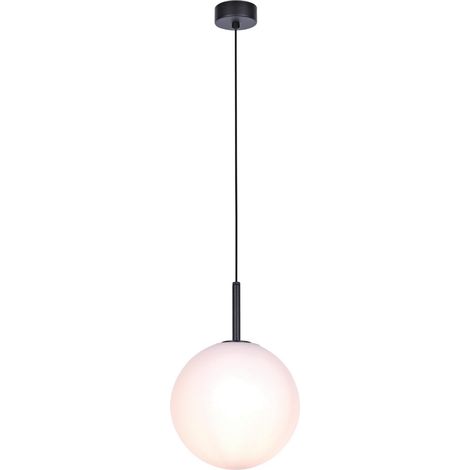 Suspension Kaja Faro métal noir, globe blanc Ø30 E27 (1/5)