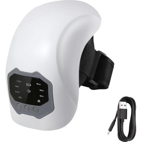Masajeador de rodillas inalámbrico y recargable con luz roja calefactora, correas de rodilla de 48 cm de largo, pantalla LED, masajeador inalámbrico para rodillas relajadas (1/5)