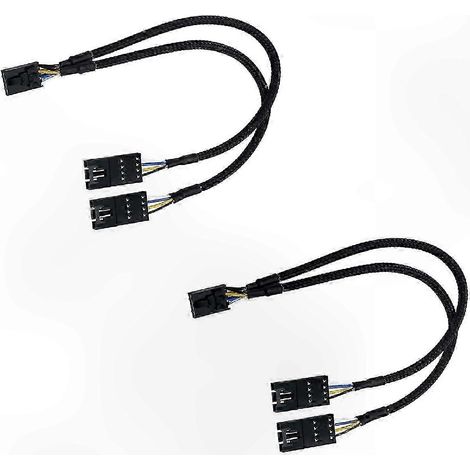 Deux câbles répartiteurs pour ventilateurs RGB, compatibles avec les connexions de hub RGB à 4 broches. (1/4)