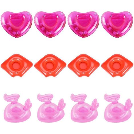 Lot de 12 porte-gobelets gonflables pour piscine, sous-verres flottants, jouets de bain pour enfants - Style 5 (1/5)