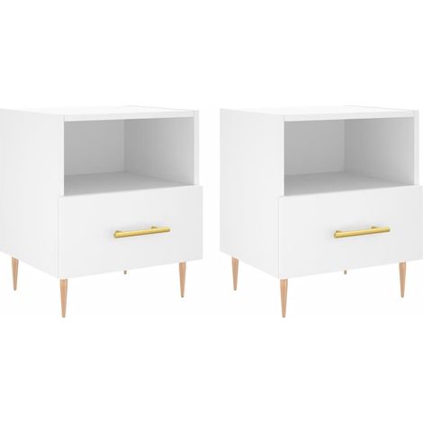 Maison Exclusive - Nachttische 2 Stk. Weiß 40x35x47,5 cm Holzwerk