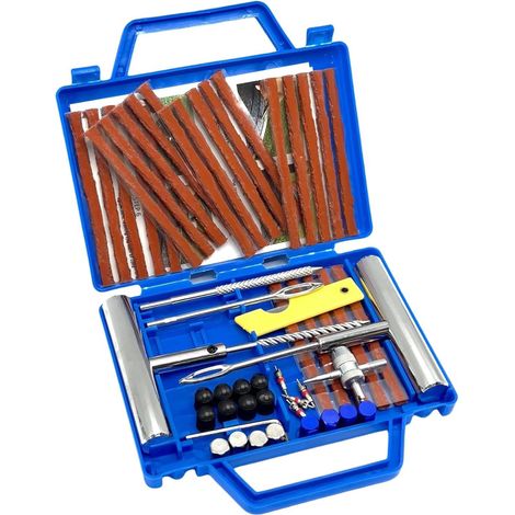 Reifenreparaturset, 52-teiliges Reifenreparaturset, Auto Tragbares Reifenreparaturset für Auto, LKW, Motorrad, Wohnmobil, Traktor, SUV (1/5)