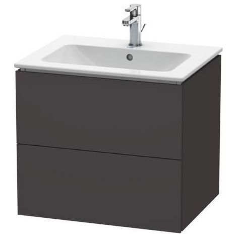 Meuble vasque L-CUBE 620x481mm 2 tiroirs blanc mat ES NB centre