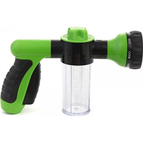 Pistolet d'arrosage pour Tuyau d'arrosage avec réservoir pour Savon ou Engrais - Jet Wash - Accessoire d'arrosage - 8 Modes d'arrosage - Pulvérisateur de Tuyau d'arrosage avec Distributeur (1/5)