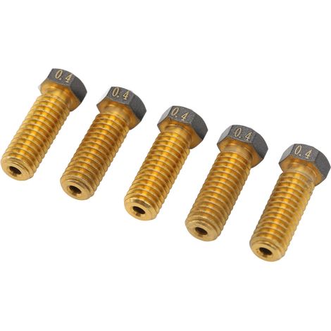 5 Stück 3D-Drucker Hotend-Düse 0,4 mm Messing PTFE-Beschichtung Extruder Hotend-Düse für 1,75 mm Filament Vulkandüse (1/5)