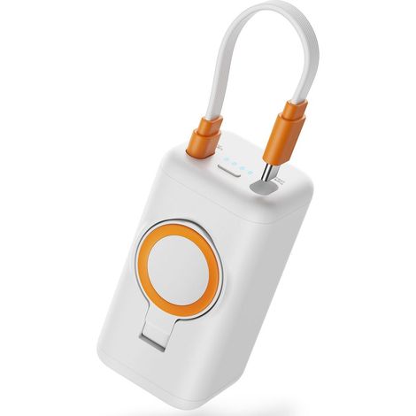 Cargador inalámbrico magnético Joyroom USB-C / Apple Watch, batería externa de 5000 mAh - Blanco