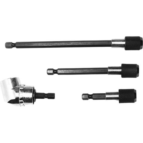 Lot de 4 embouts prolongateurs magnétiques pour forets, tige hexagonale 1/4 pouce, adaptateur réglable 105° pour perceuse. (1/5)