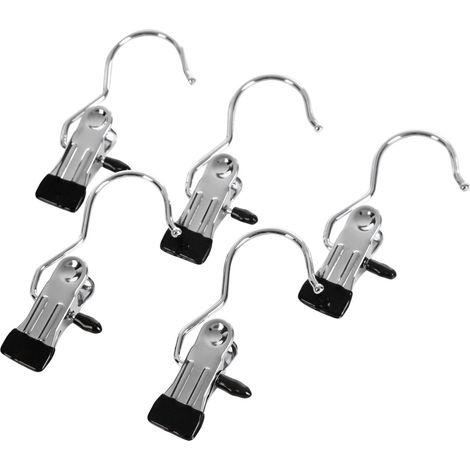 Lot de 50 cintres en métal, avec Pince et encoches, Crochets rotatifs, Clips coulissants Plastique CRI001-50 (1/5)