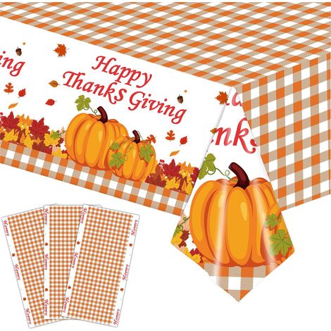 3 nappes jetables Divers accessoire de portail, en polyéthylène, multicolores, 137x274 cm, pour fête d'automne ou Thanksgiving (1/5)