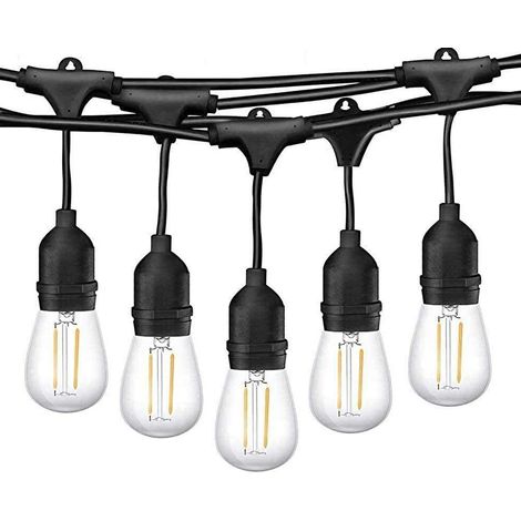 CATENARIA LUCI 5MT E 10 PORTALAMPADE E27 BIANCA ALLUNGABILE IP54 INTERNO ESTERNO (1/5)