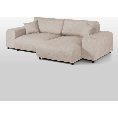 Ecksofa Plüsch 237x144x79 beige PAULINAMassivmoebel24 GmbH