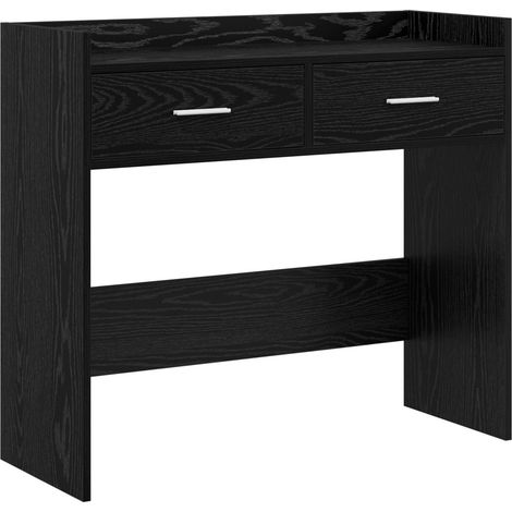 vidaXL Tavolo consolle Rovere Nero 90 x 35 x 80 cm