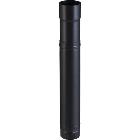 Poujoulat – Élément émaillé réglable noir 510-860mm – Conduit de fumée DN80 – Pour espaces confinés – Résistant à la chaleur