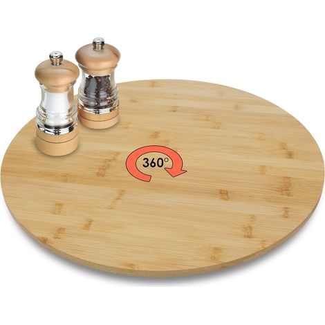 1 Plateau Tournant Bambou 50 Cm, Rotation 360 Degrés, Accessoire Fromage Et Apéritif (1/5)