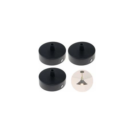 3 PièCes Auvent De Plafond 8cm Cache Fil Pour Lustre MagnéTique Profilé Avec Serre-CâBle IntéGré-Noir Mat-Luminaire Adapté à Toutes Les Lampes