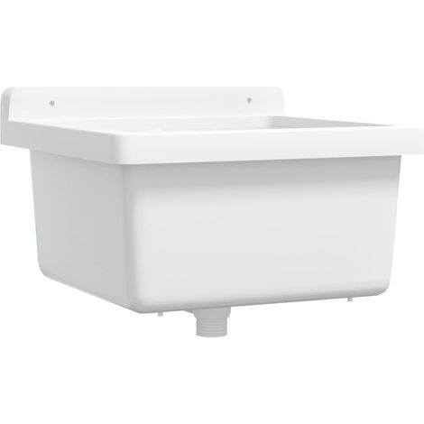Lavabo pour montage murale blanc 40x40x24 cm résine