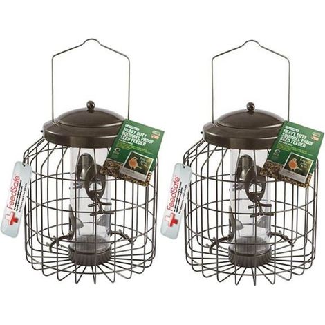 2 x Gardman Heavy Duty Squirrel Proof Fort Wild Bird Seed Feeder Steel A01820
