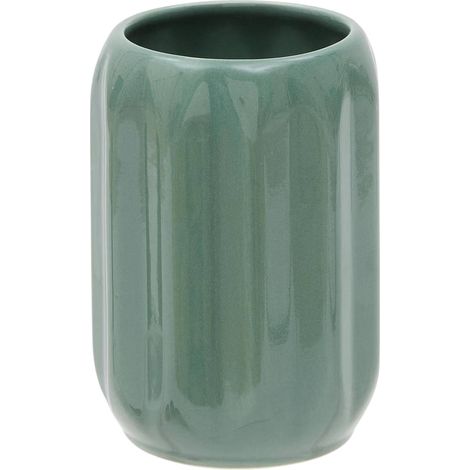 Pot à Brosse à Dents en Grès "Suny Colorama" 12cm Vert Ficus (1/3)