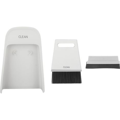 Mini Kits de Brosse à Poussière, Pelle à Poussière Compacte Portable et Balai à Main Design à Encliqueter pour le Nettoyage du Tableau de Clés de canapé de Comptoir (Gris Blanc). (1/5)