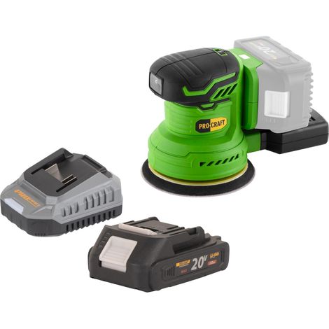 Procraft PX20BLbb Akku Exzenterschleifer 20 V 125 mm Brushless + 1x Akku 2,0 Ah + Ladegerät