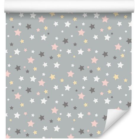 Papel pintado de estrellas multicolores para salón y dormitorio, 50x1000 cm. (1/5)