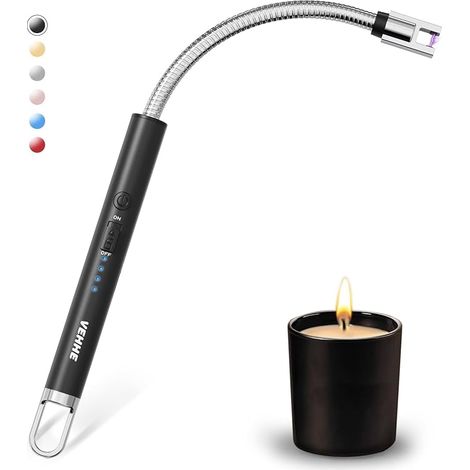 Rechargeable Electric Lighter, Flexible Arc Candle Lighter, Black (1/5)