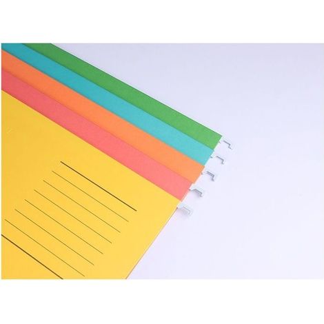 Classeurs suspendus, 15 pièces A4 PP avec étiquettes et inserts, classeur suspendu pour bureau, école, maison (5 couleurs) (1/5)