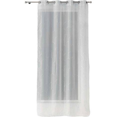 Rideau voile metallise Domea blanc argent (1/3)