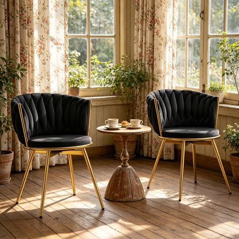 Chaises de cuisine avec dossier rembourré, assise large, chaise de salle à manger pivotante (2 chaises seulement) (1/5)