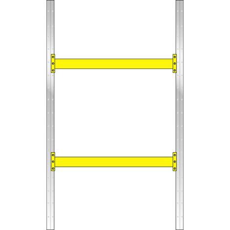 BRB Palettenregal, mit 2 Paar Tragbalken, Fachlast 3100 kg/Tragbalkenpaar, HxBxT 3500x2025x1100 mm, glanzverzinkt/kunststoffbeschichtet