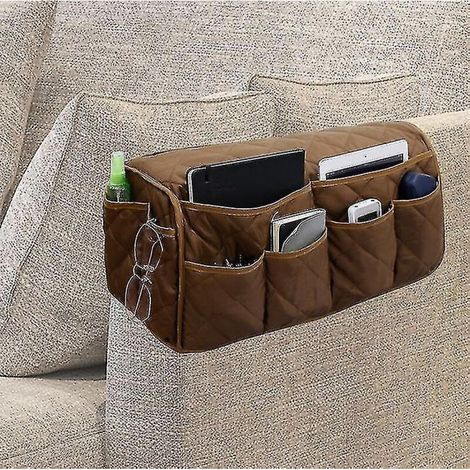 Sac de rangement suspendu pour accoudoir de canapé, support pour télécommande TV CouchCoffee (1/5)