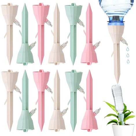 Système d'irrigation goutte à goutte en 12 pièces, flacons d'irrigation automatique réglables avec valve pour plantes, idéal pour le jardin et la maison. (1/5)