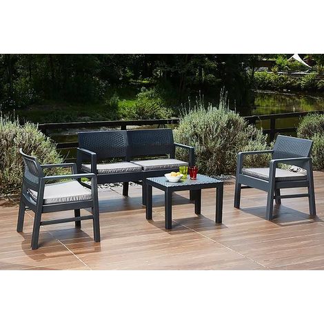 Conjunto de salón pequeño Kilimanjaro Antracita Pz 4 Progarden (1/4)