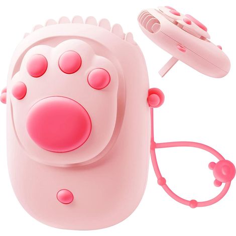 Ventilateur suspendu avec câble, mini ventilateur USB silencieux, 3 vitesses, pour bureau, maison et extérieur (Rose) (1/5)