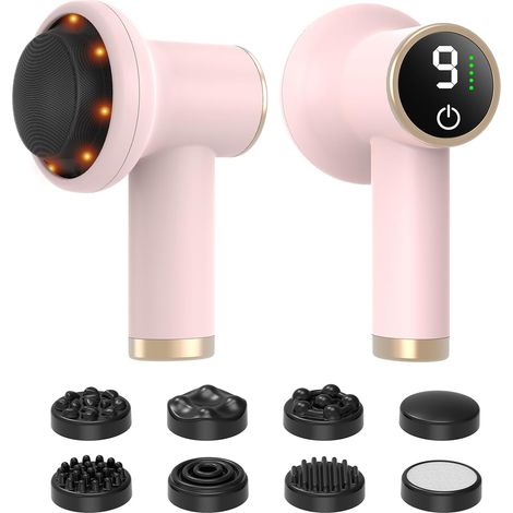 Masseur Anti-Cellulite Électrique Rechargeable Rose, Appareil Minceur, 9 Vitesses, 8 Têtes, Pour Jambes, Cuisses, Ventre, Fessiers (1/5)