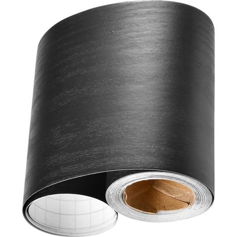 Autocollant pour cadre de miroir – Bordure à décoller et coller pour décoration de salle de bain Matériau PVC avec finition grain de bois, bande adhésive imperméable, bande de cadre flexible pour (1/5)