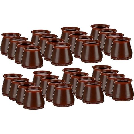 Stuhlbeinschoner - 3,80 cm x 16 Stück Dunkelwalnuss - Weiche Silikonfilzpads zum Schutz des Bodens vor Möbelbeinen - Schutzpads (1/5)