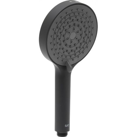 Douchette à main ronde 4 fonctions, débit 11,28 l/min, garantie 5 ans,noir mat (SATBSRS23C) (1/5)