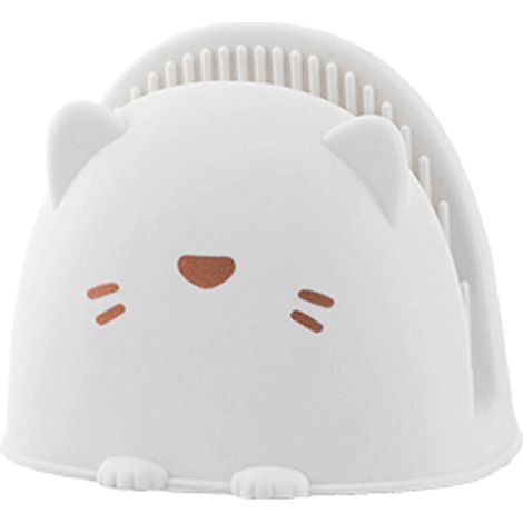 Guanti da forno in silicone, con simpatico design a cartoni animati, resistenti al calore, mini guanti da cucina, bianchi. (1/5)