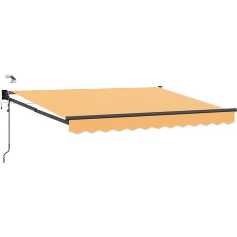 Store banne électrique rétractable, couleur sable, 100% polyester et aluminium. (1/5)