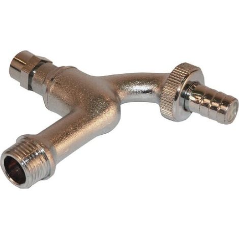 JS Valvola di erogazione con raccordo portagomma, con parte superiore a chiave a bussola, 3/4'', cromo opaco, 0017332020001