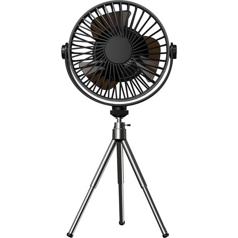 Ventilateur sur pied 2000 mAh, fonctionnant sur batterie avec trépied réglable, ventilateur pliable et rechargeable portable, idéal pour la chambre, le bureau ou le salon. (1/5)