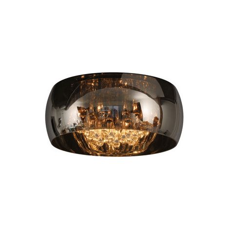 Plafonnier Lucide Pearl rond chrome 5xG9 40cm cristal (1/3)